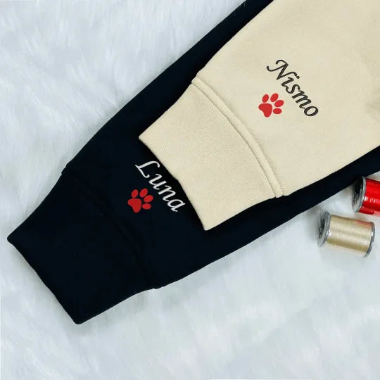 Custom Christmas Pet Face Embroidered Sweatshirt Hoodie For Pet Lovers, Dog Cat Horse Bunny