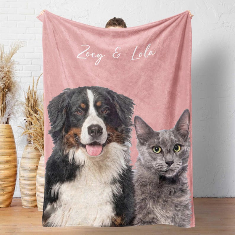 Personalized Lovely Pet Blanket Gift with Photo and Name