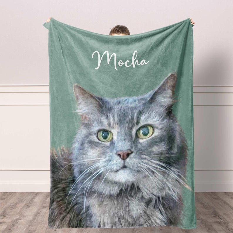 Personalized Lovely Pet Blanket Gift with Photo and Name