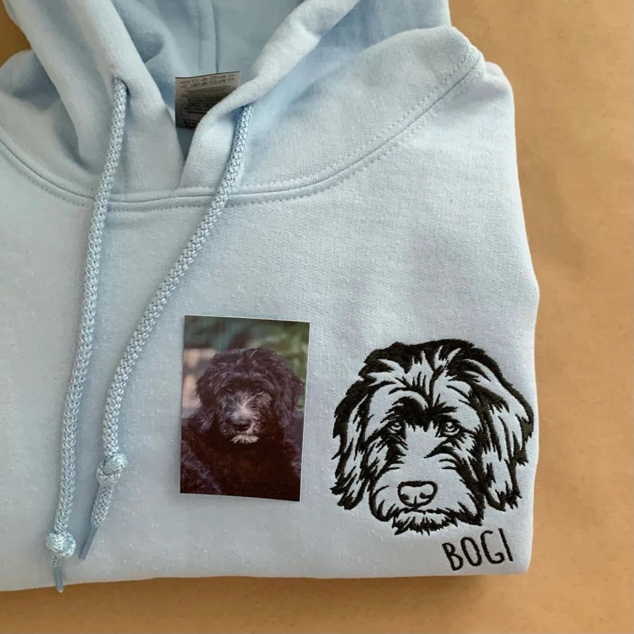 Custom Embroidered Pet Face Hoodie,Tee,Sweatshirt