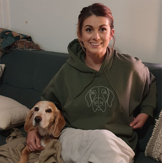 Custom Pet Photo Outline Embroidered Hoodie Crewneck T-shirt