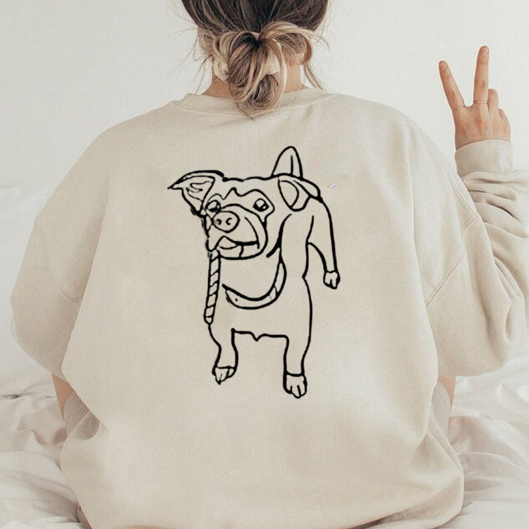 Custom Embroidered Pet Full Body Embroidery on the Front and Back of Sweatshirt Hoodie