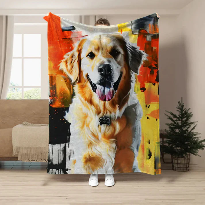 The Beast on Fire Custom Blanket