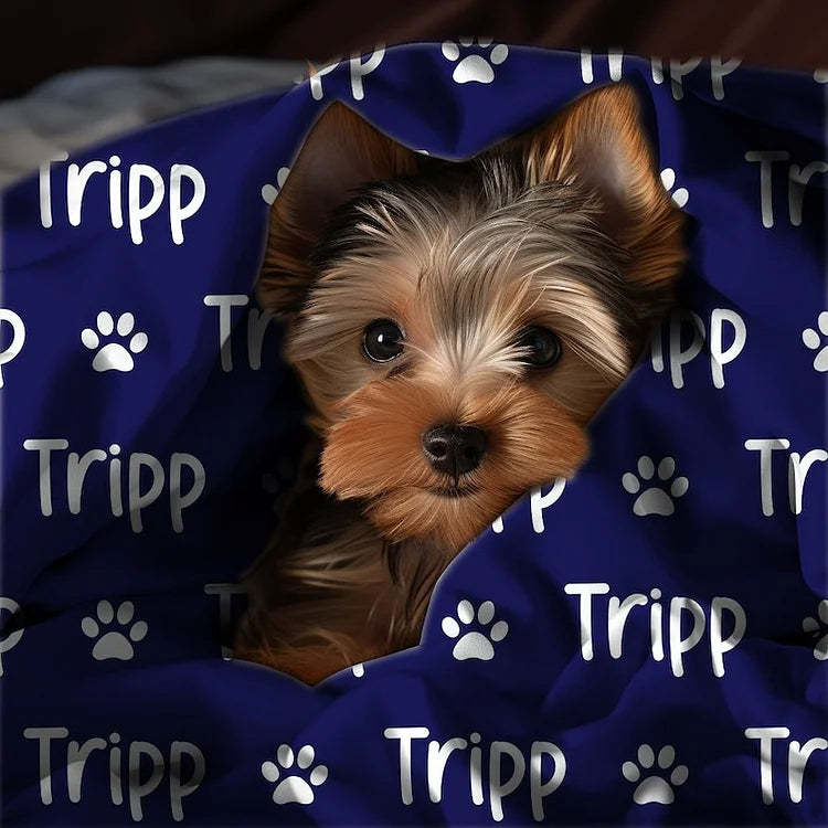 Custom Blanket for Dog Puppy Name Blanket Cat Plush Blanket Dog Name Blanket