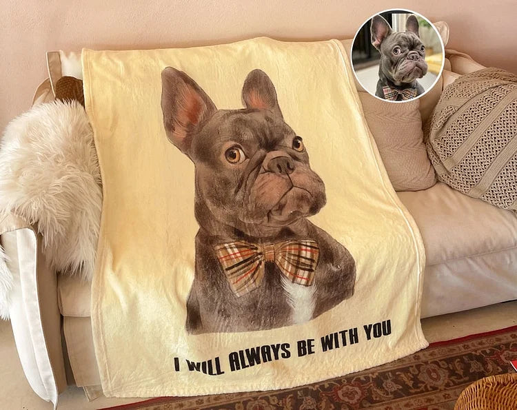 Custom Pet Portrait Blanket Dog Painting Blanket