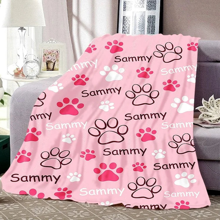 Custom Dog Name Blanket Personalized Name Blanket for Pet Lover