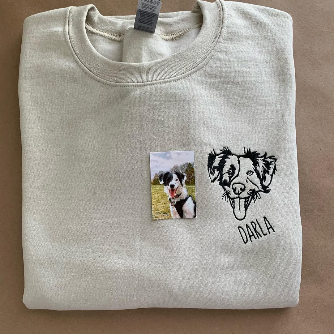 Custom Embroidered Pet Face Tee, Sweatshirt, Hoodie