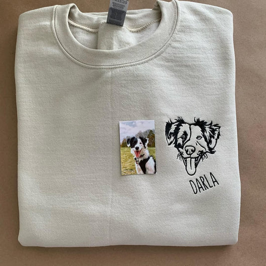 Custom Embroidered Pet Face Tee, Sweatshirt, Hoodie