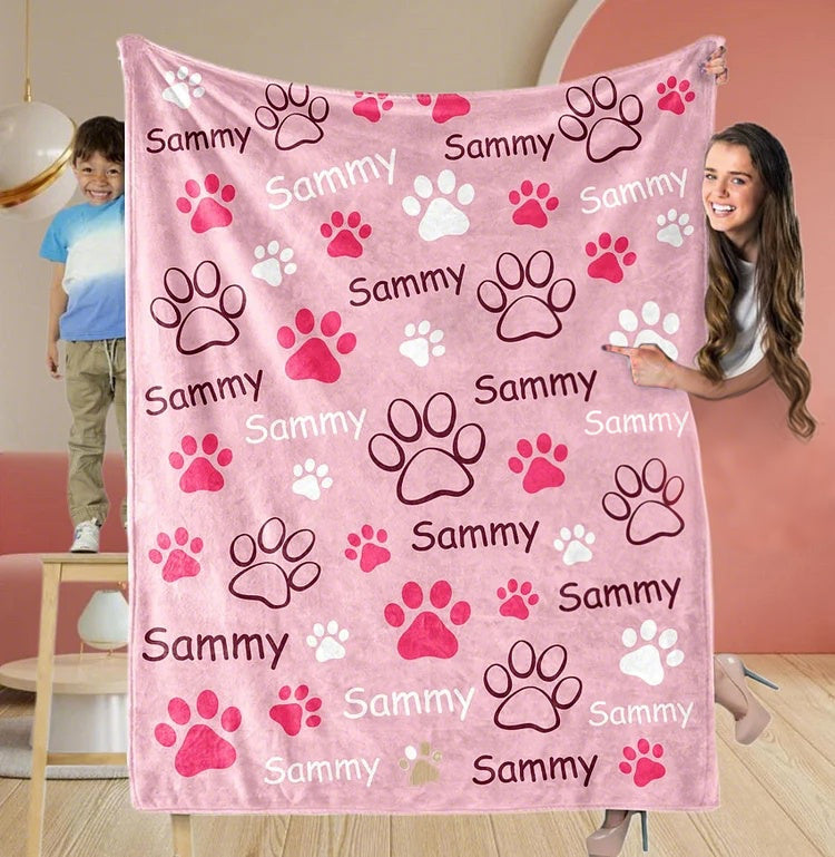 Custom Dog Name Blanket Personalized Name Blanket for Pet Lover