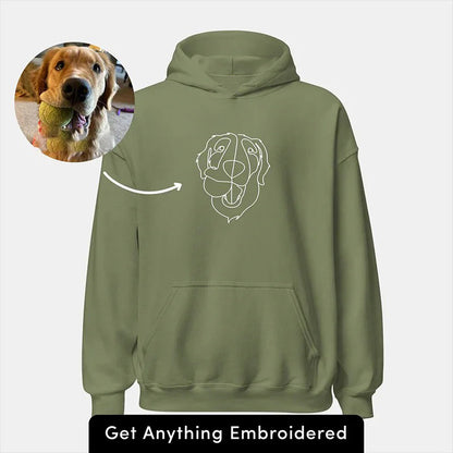 Custom Pet Photo Outline Embroidered Hoodie Crewneck T-shirt