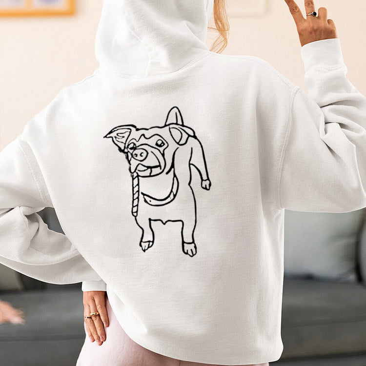 Custom Embroidered Pet Full Body Embroidery on the Front and Back of Sweatshirt Hoodie