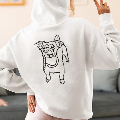 Custom Embroidered Pet Full Body Embroidery on the Front and Back of Sweatshirt Hoodie