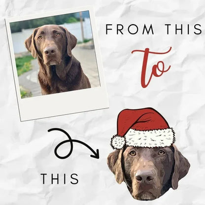 Custom Pet Portrait Embroidered Christmas Jumper, Sweatshirt, Hoodie, T-shirt, Perfect Xmas Gift