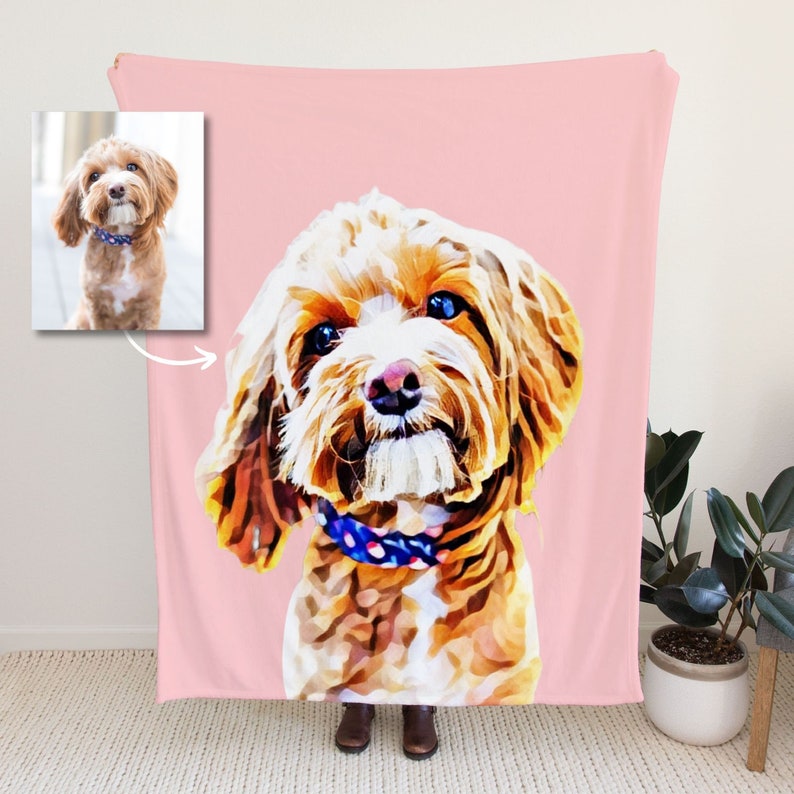 Personalized Pet Portrait Photo Blanket