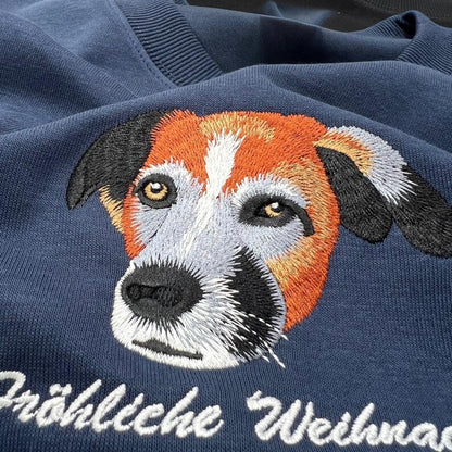 Custom Premium Handcrafted EMBROIDERED Pet Sweatshirt Using Pet Photo + Name
