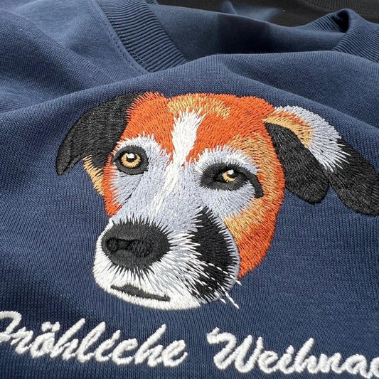 Custom Premium Handcrafted EMBROIDERED Pet Sweatshirt Using Pet Photo + Name