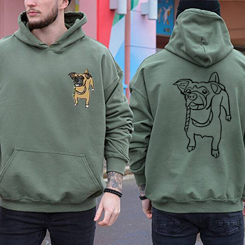 Custom Embroidered Pet Full Body Embroidery on the Front and Back of Sweatshirt Hoodie