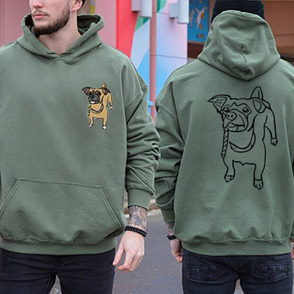 Custom Embroidered Pet Full Body Embroidery on the Front and Back of Sweatshirt Hoodie