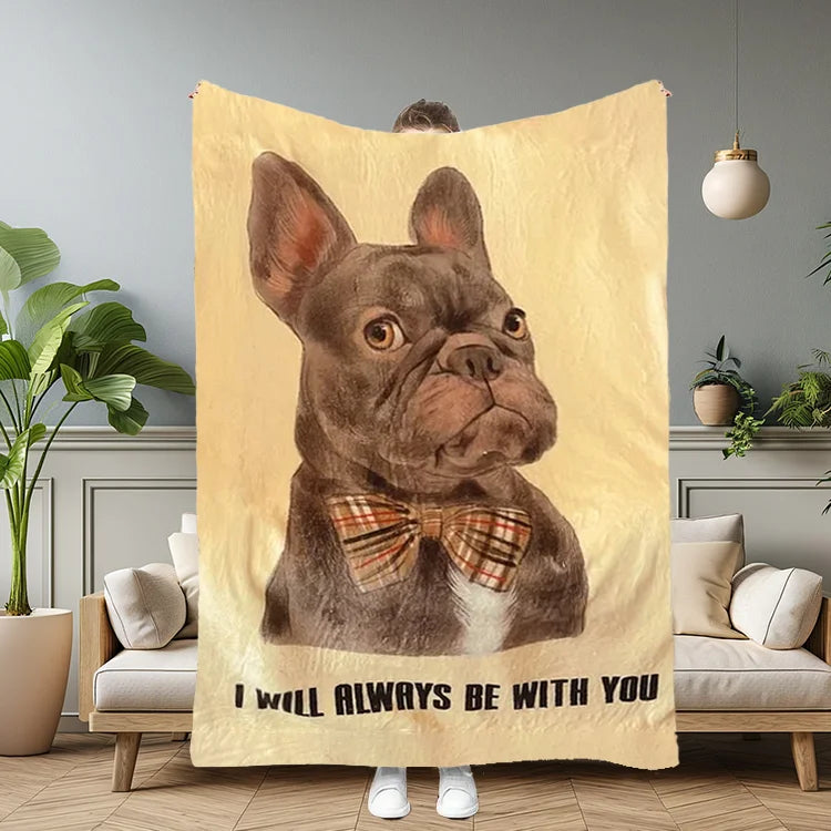 Custom Pet Portrait Blanket Dog Painting Blanket