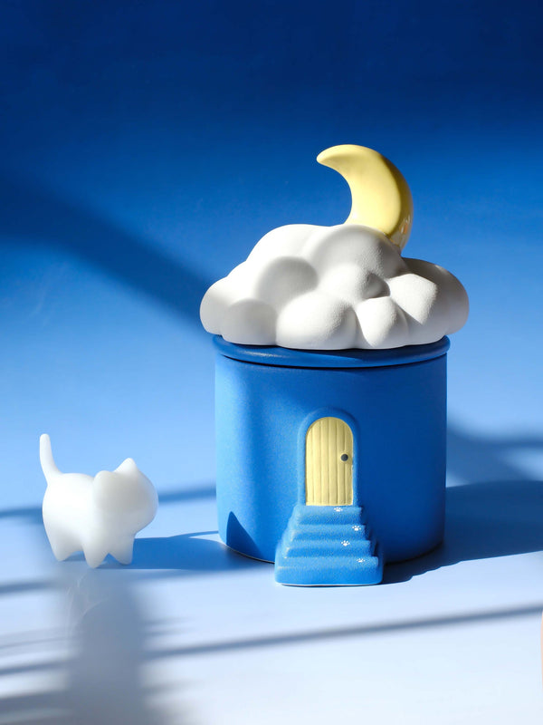 Custom Pet Ashes Urn with Moon & Clouds | Cloud House Design