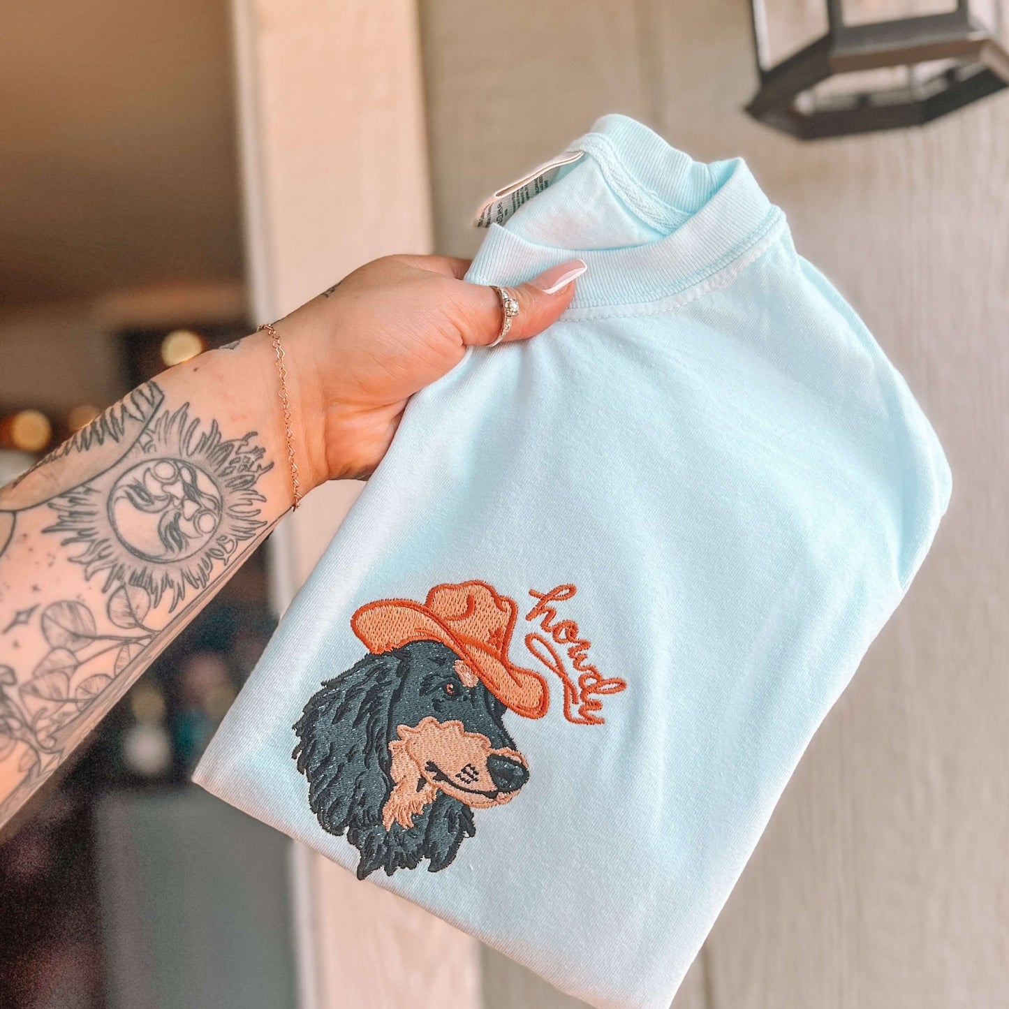🐱🐶🤠Pet Portrait Embroidery – Custom Hat-Wearing Pet Embroidery on T-shirt, Sweatshirt, or Hoodie