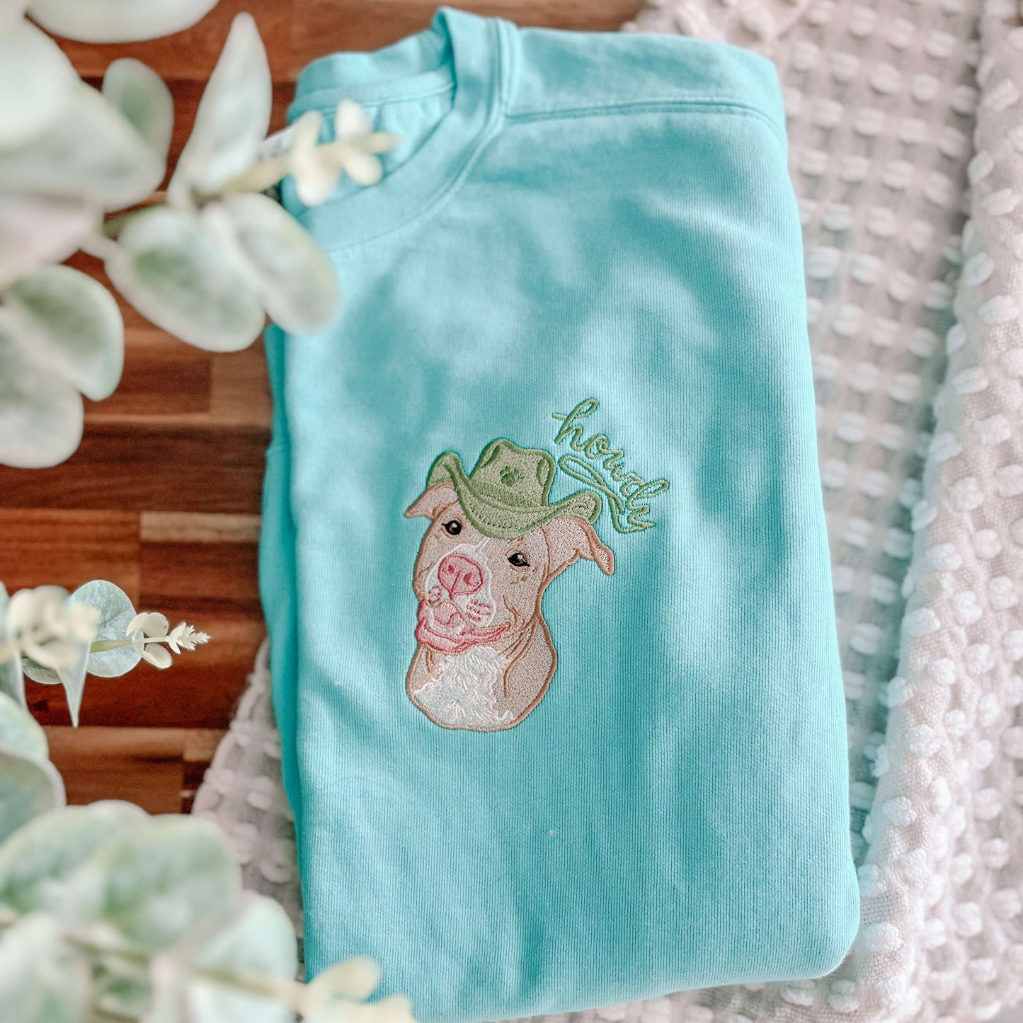 🐱🐶🤠Pet Portrait Embroidery – Custom Hat-Wearing Pet Embroidery on T-shirt, Sweatshirt, or Hoodie