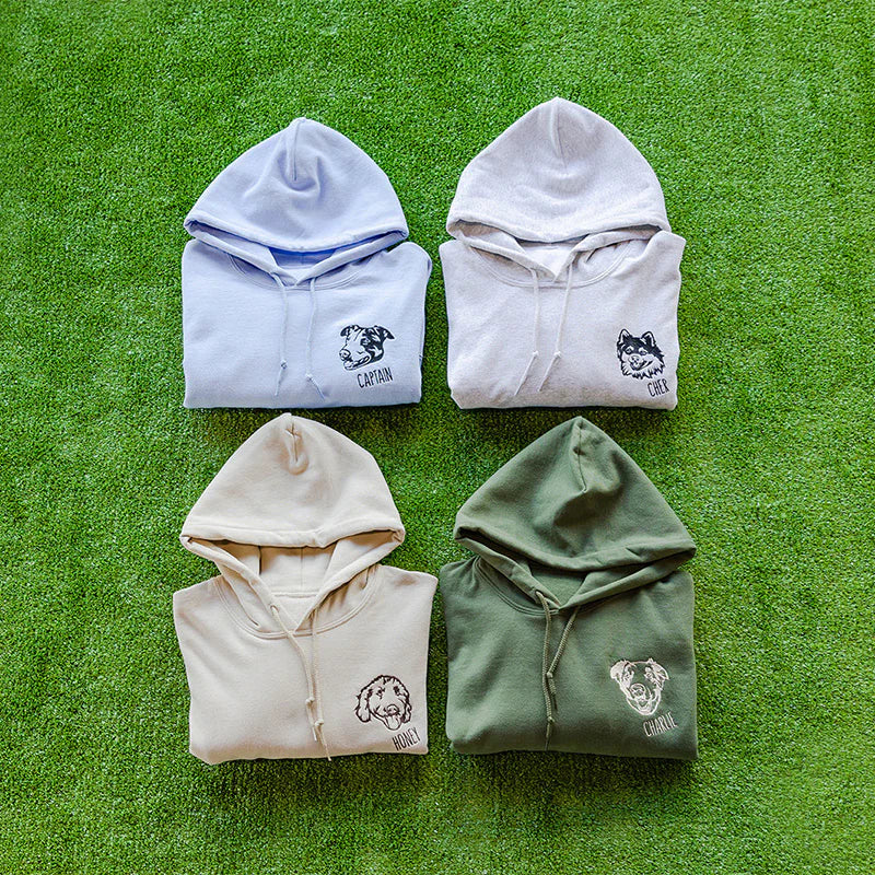 Custom Embroidered Pet Face Hoodie,Tee,Sweatshirt