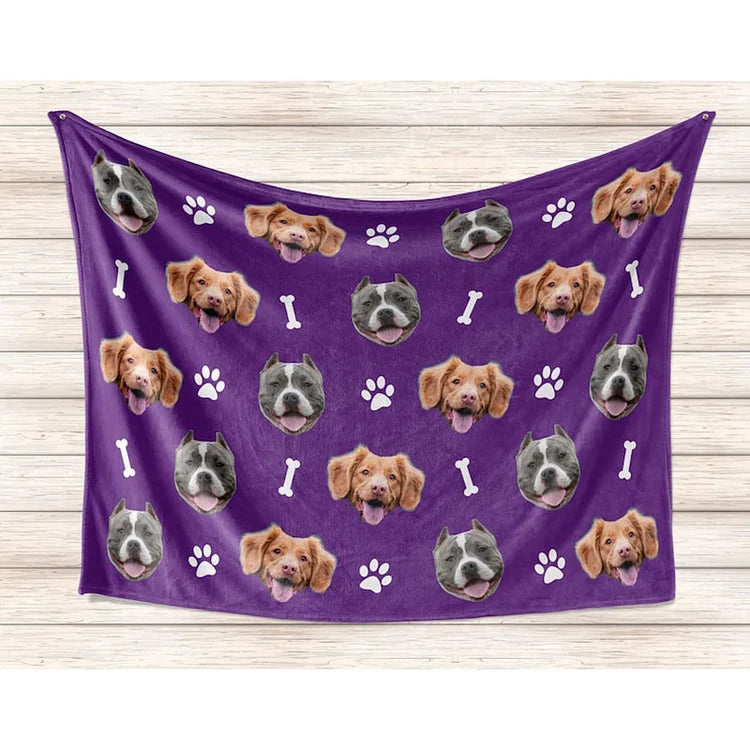 Customized Face Blankets Personalized Pet Photo Blanket Dog Blanket
