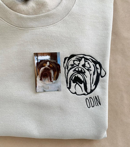 Personalized Dog Sweatshirts for Humans with Custom Embroidered Dog Face and Dog Name